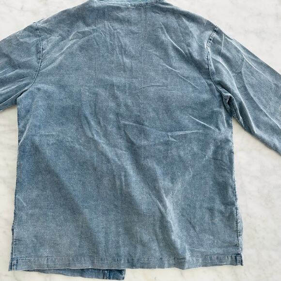 Sadie & Sage Washed Corduroy Ladies Shacket Blue M/L Button Down Oversized - Picture 5 of 5
